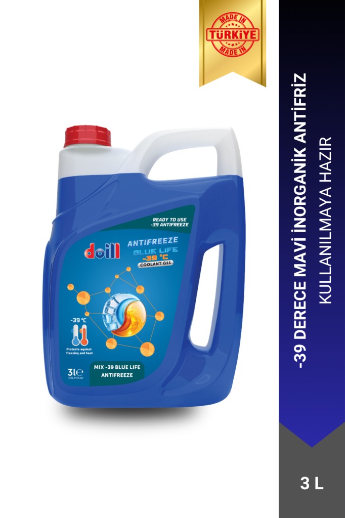 -39 / -40 Derece Hazır Karışım 3 Litre Mavi Antifriz - G11 (Üretim Yılı: 2026) - Görsel 2