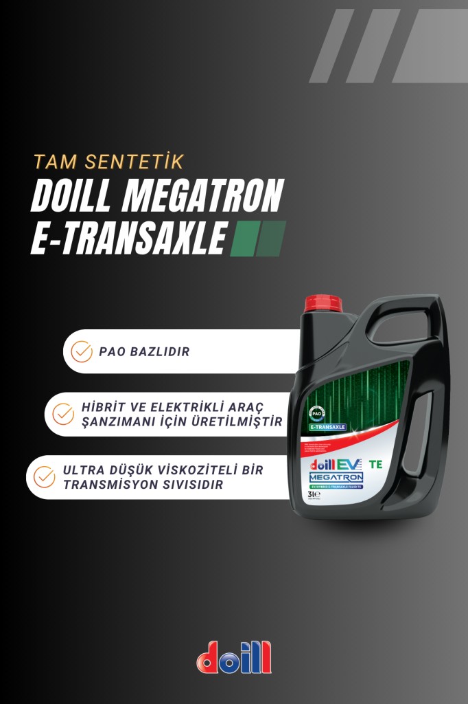 MEGATRON E-TRANSAXLE TE FLUID 4 x 3 Litre Elektrikli Araçlar İçin Tam Sentetik PAO Şanzıman Yağı - Görsel 3